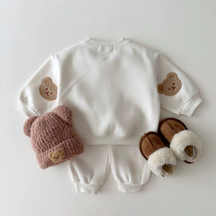 Felpa Bimbo/Bimba "Teddy Patch" – Vari Colori Pastello con Toppa Orsetto