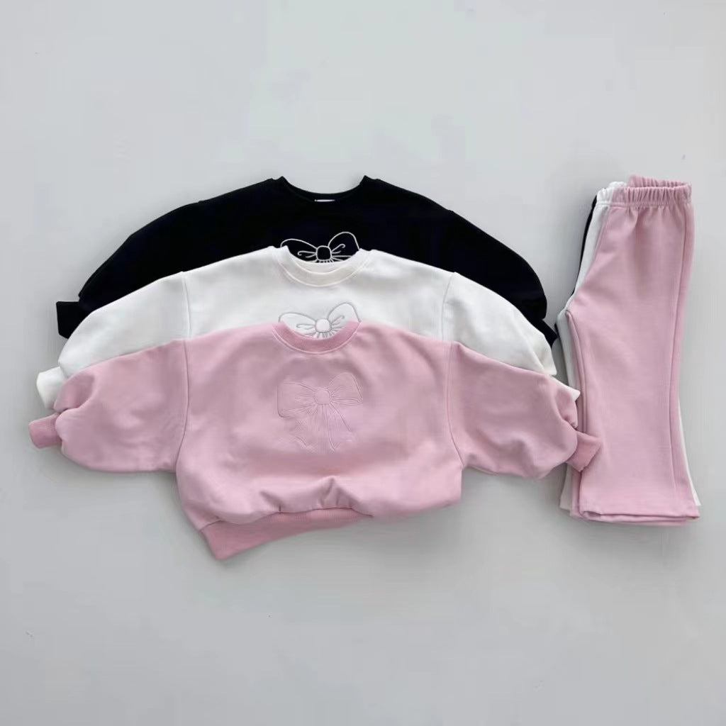 Completo Coordinato Bimba in Cotone Morbido con Fiocco