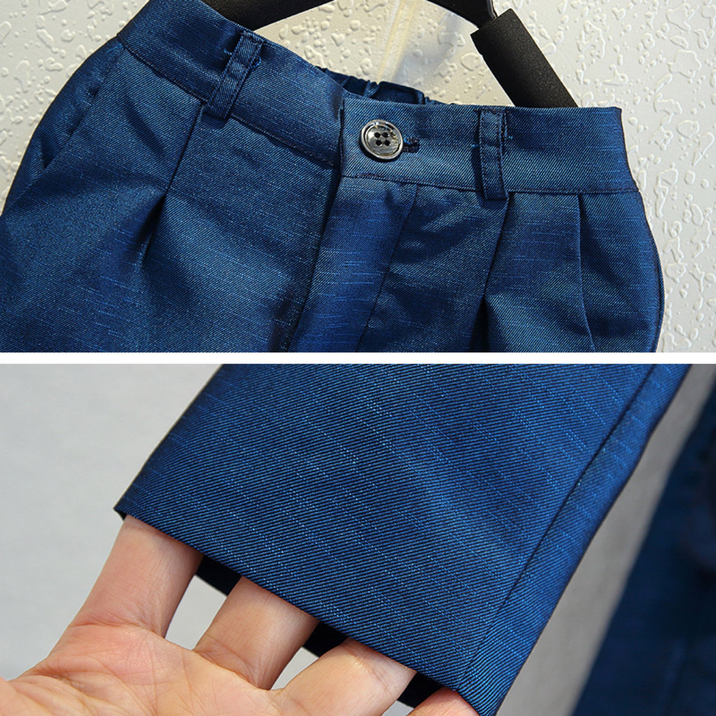 Completo Elegante Bambino 5 Pezzi Giacca Blu con Papillon