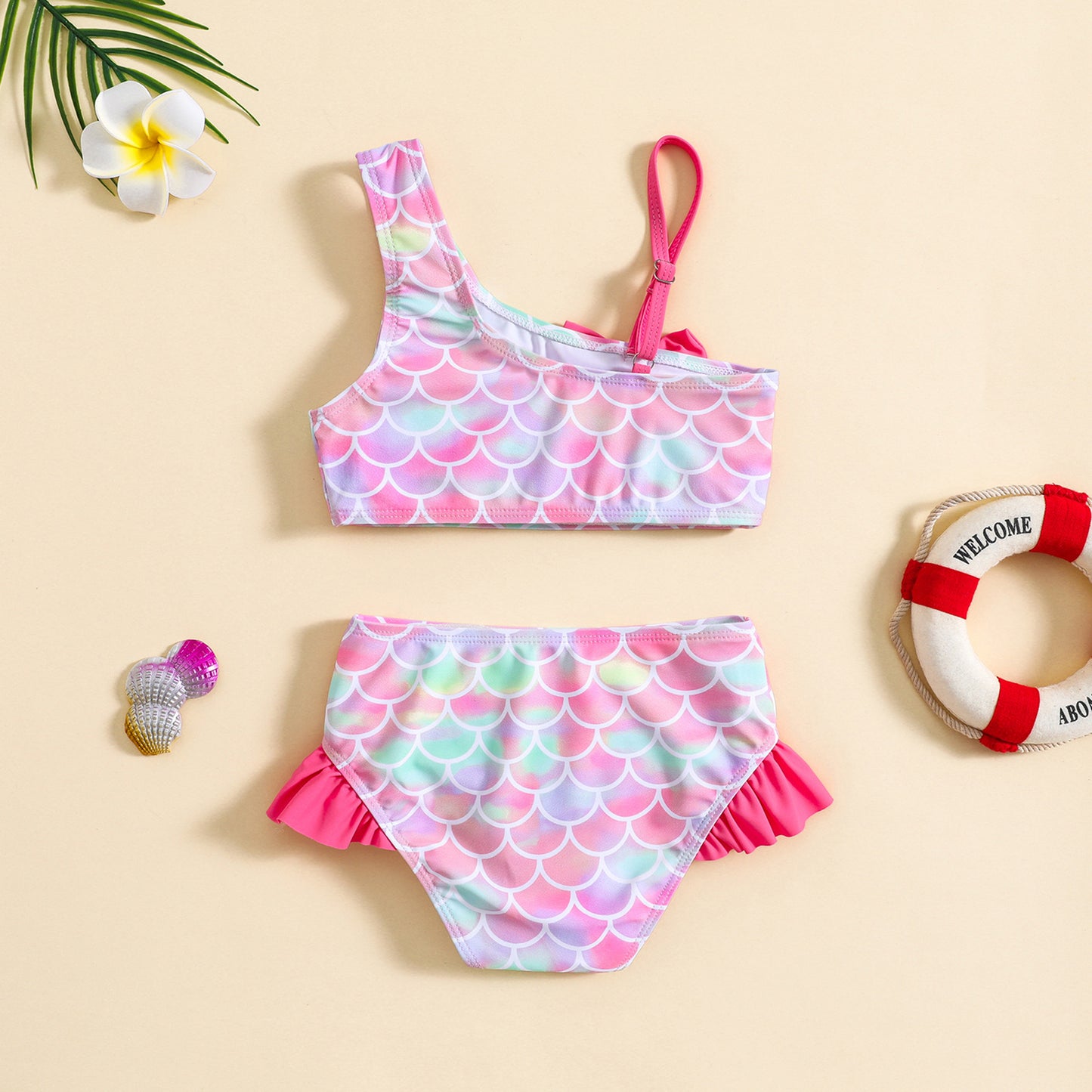 Costume bambina 2 pezzi Fantasia Sirena Pastello