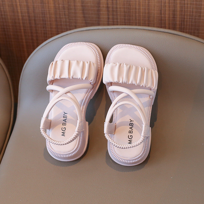 Sandali Estivi per Bambina Design Elegante con Fascia Arricciata