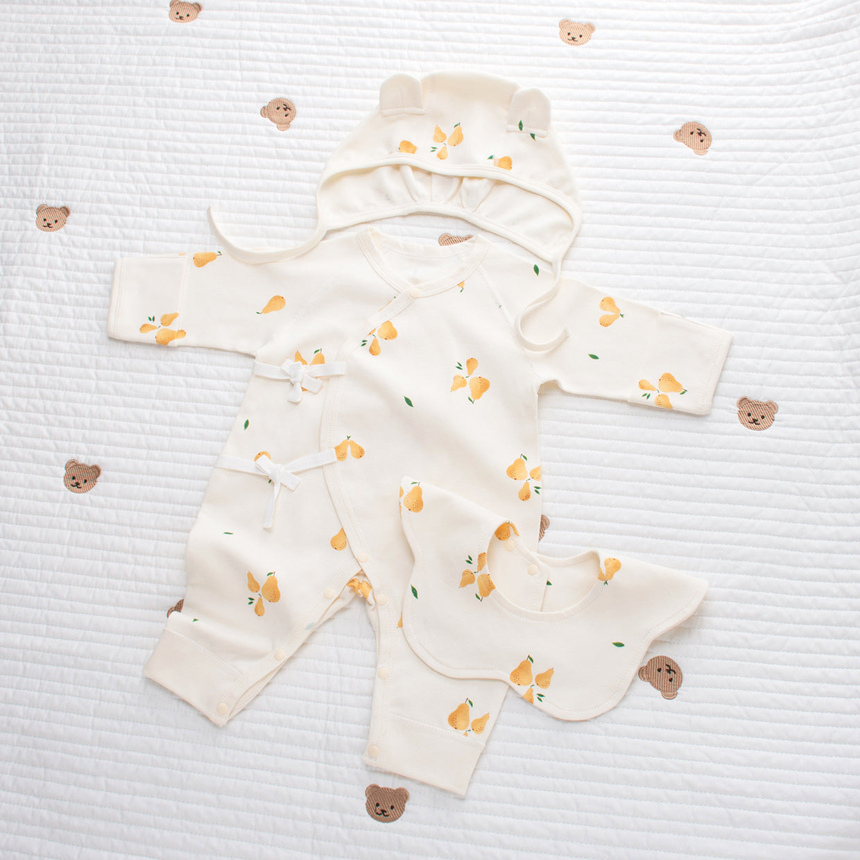 Coordinato Set Neonata/ Bimba 3 pezzi – Fantasia Frutta