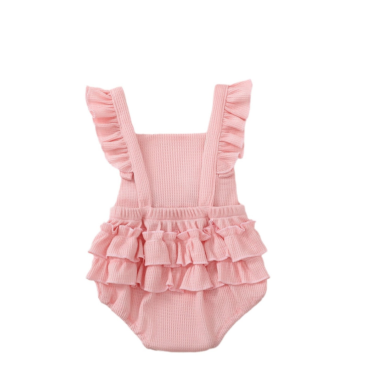 Pagliaccetto Estivo Rosa per Neonata con Fiocco Rosso e Fascia Coordinata