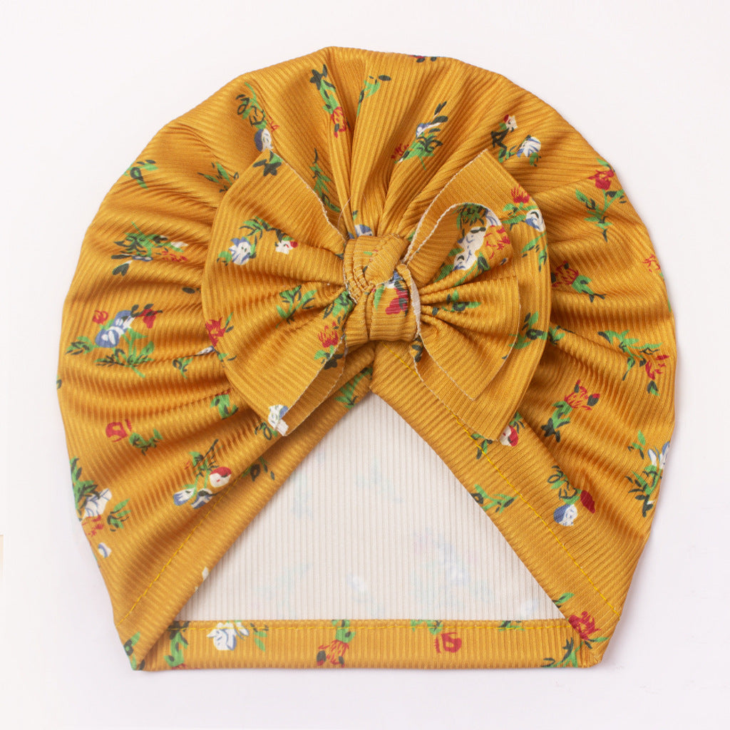 Turbante Neonata con Fiocco Floreale