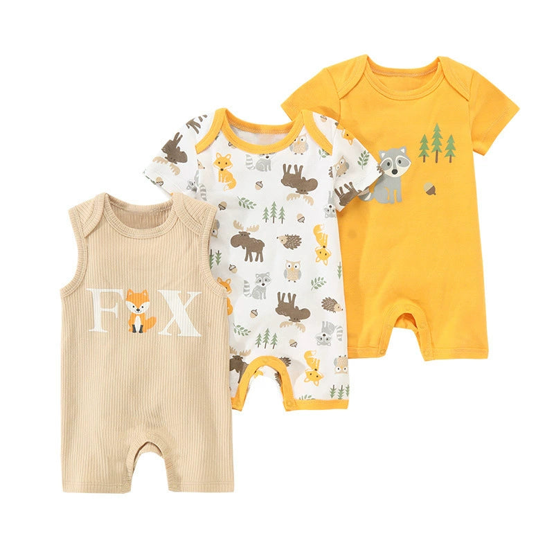 Set 3 Pagliaccetti Estivi per Neonato Fantasie Colorate