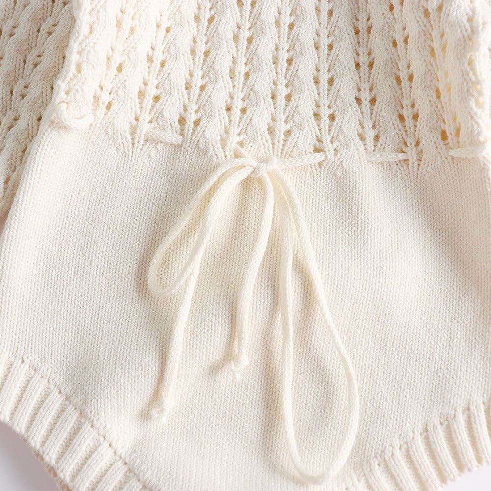 Tutina bimba in Maglia Lavorata - Colore Panna