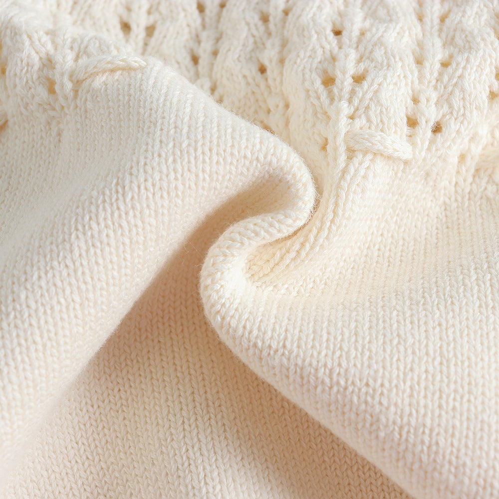 Tutina bimba in Maglia Lavorata - Colore Panna