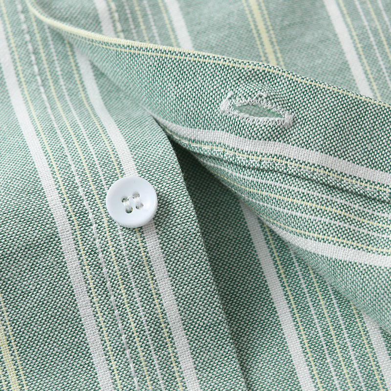 Completo Estivo Bambino Camicia a Righe Verde con Papillon e Shorts Beige