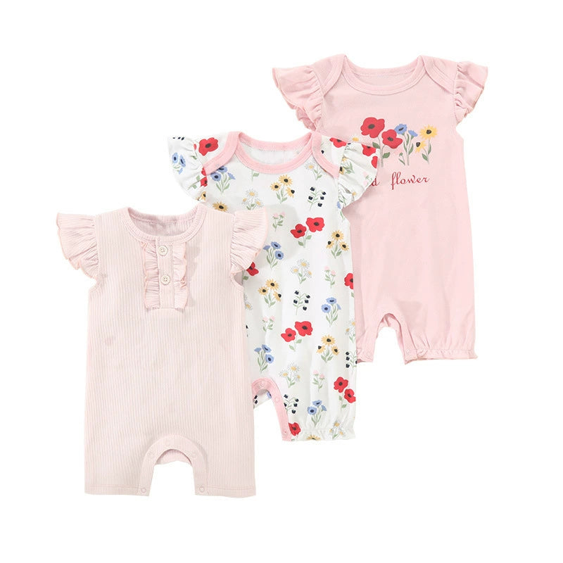 Set 3 Pagliaccetti Estivi per Neonato Fantasie Colorate