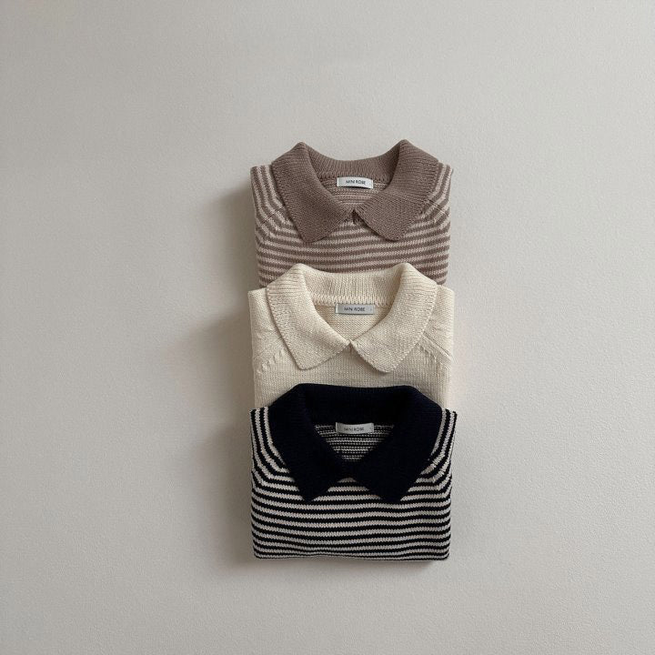 Maglioncino Bimbo a Righe con Colletto – Stile Classico
