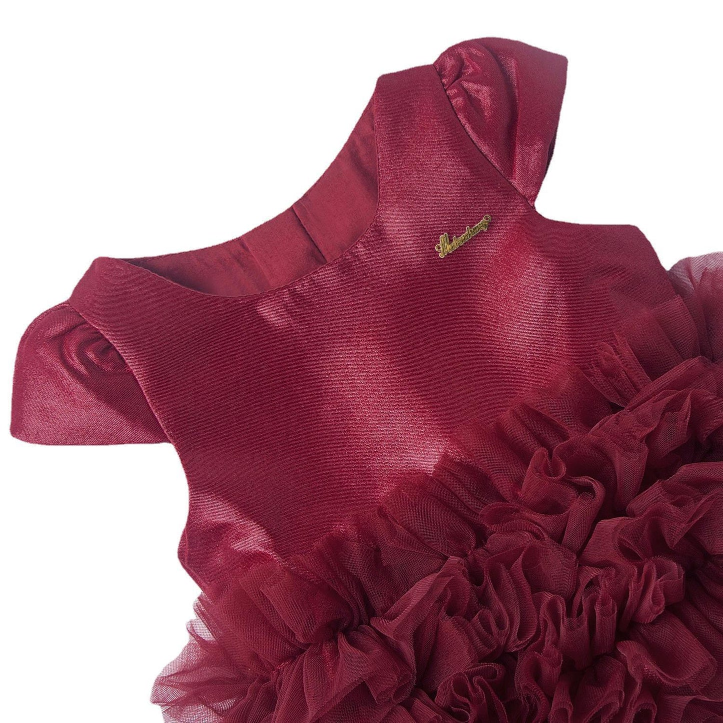 Abito cerimonia tulle bordeaux per bimba