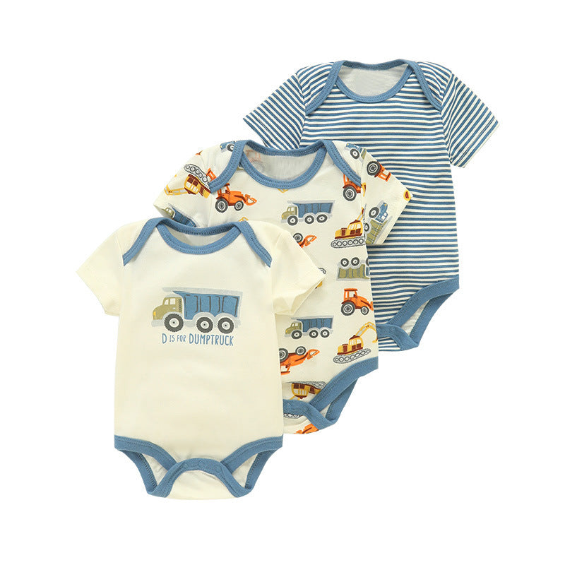 Set 3 Body Neonato in Cotone Fantasie Tenui e Naturali