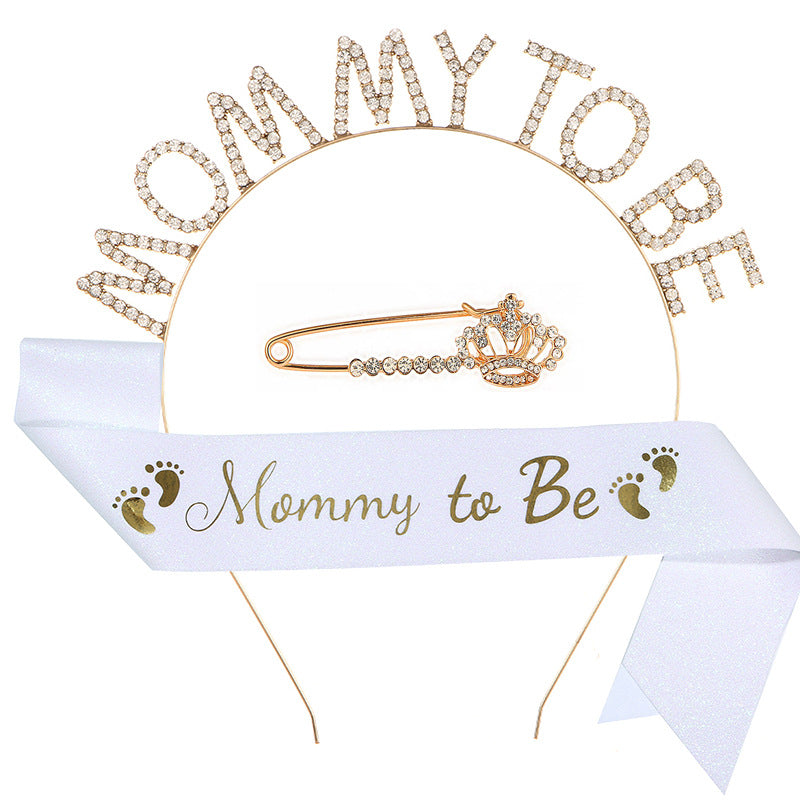 Set Mommy to Be Fascia Glitter + Coroncina + Spilla
