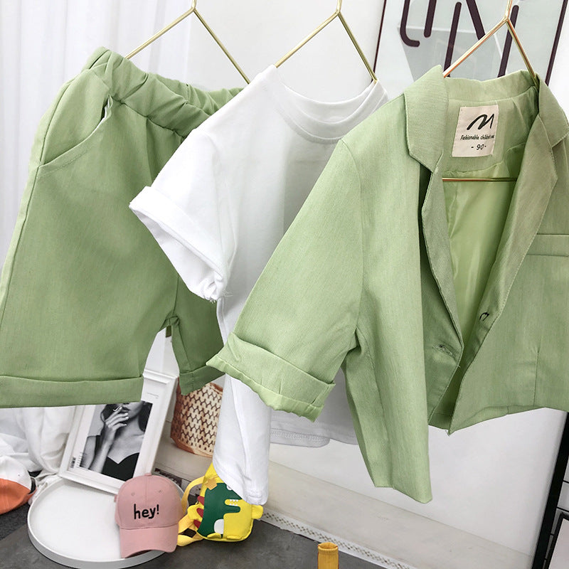 Completo Estivo Bambino – Giacca a Maniche Corte + Pantaloncini + T-Shirt