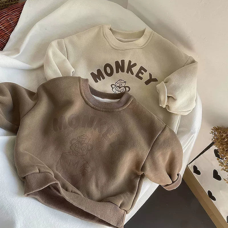 Felpa Bambino “Monkey” in Cotone – Calda e Divertente