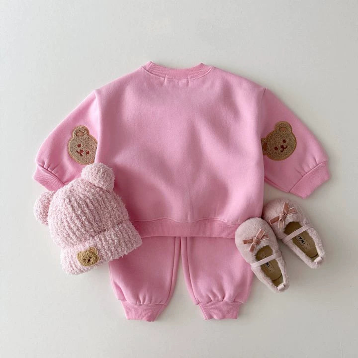 Felpa Bimbo/Bimba "Teddy Patch" – Vari Colori Pastello con Toppa Orsetto