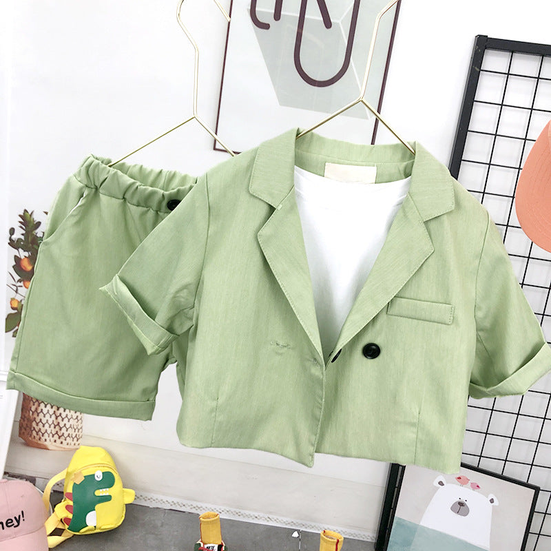 Completo Estivo Bambino – Giacca a Maniche Corte + Pantaloncini + T-Shirt
