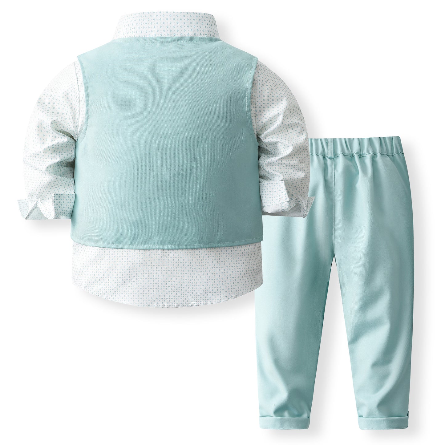 Completo Elegante 4 Pezzi per Bambino – Gilet, Camicia, Pantaloni e Papillon