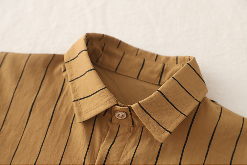 Completo Estivo Bambino "Urban Stripes" - Camicia, Maglietta e Shorts Coordinati