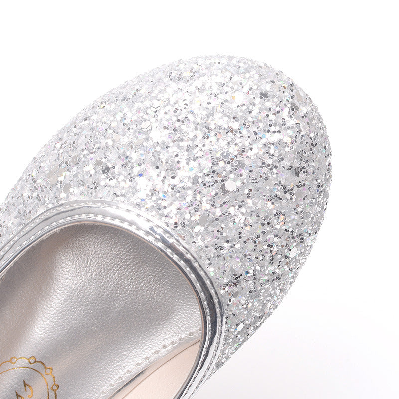 Ballerine Glitter Bambina con Cinturino e Perla