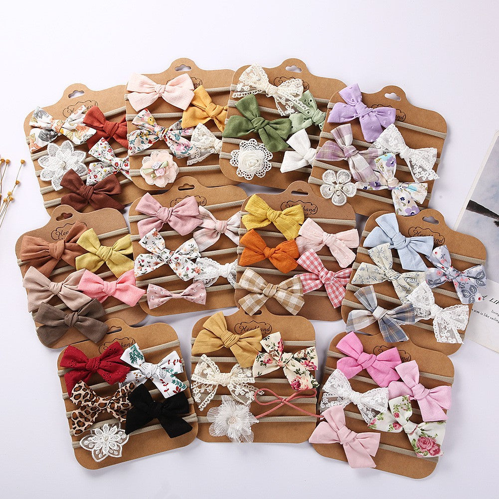 Accessori per capelli in tessuto per bambini Set di Fascia per Bimba e Neonata