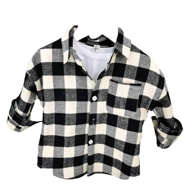 Completo Bambino a Quadri con Camicia e Pantaloni Cargo – Stile Casual e Comodo