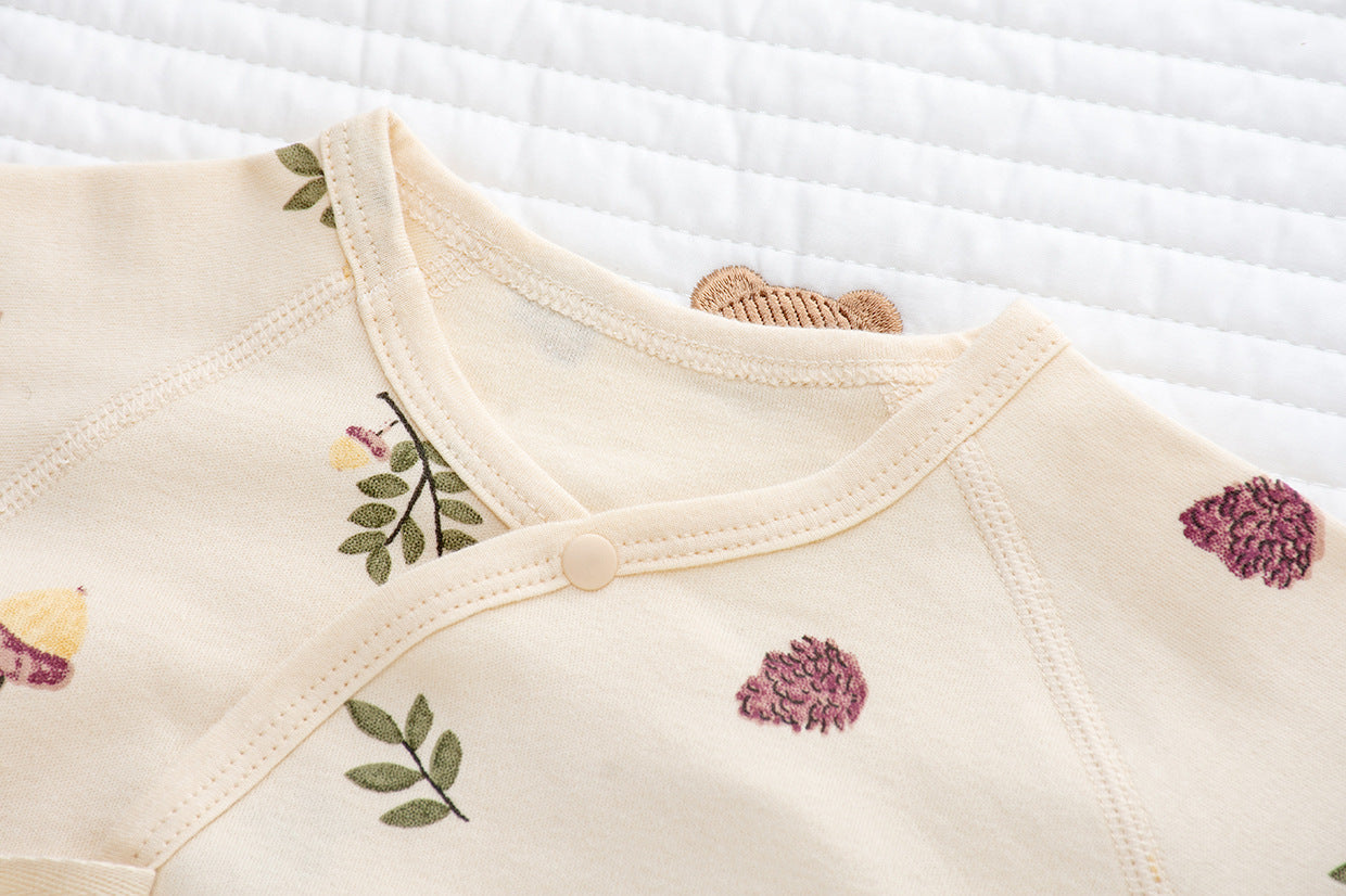 Coordinato Set Neonata/ Bimba 3 pezzi – Fantasia botanica beige
