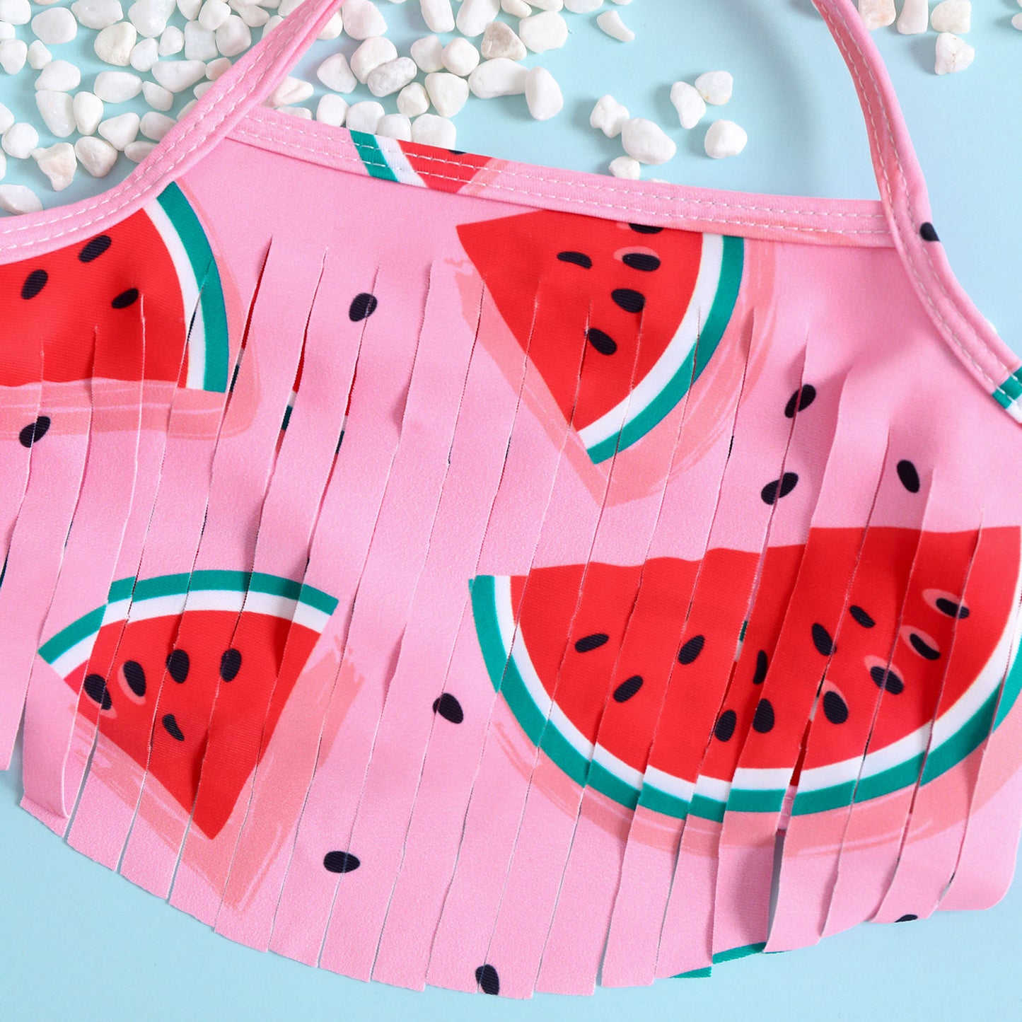 Costume bambina 3 pezzi Fantasia Anguria Rosa