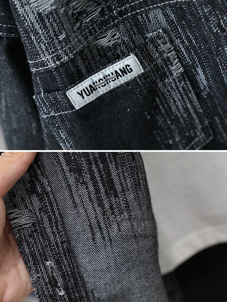 Completo Bambino in Denim Lavato Giacca e Jeans con Effetto Usura