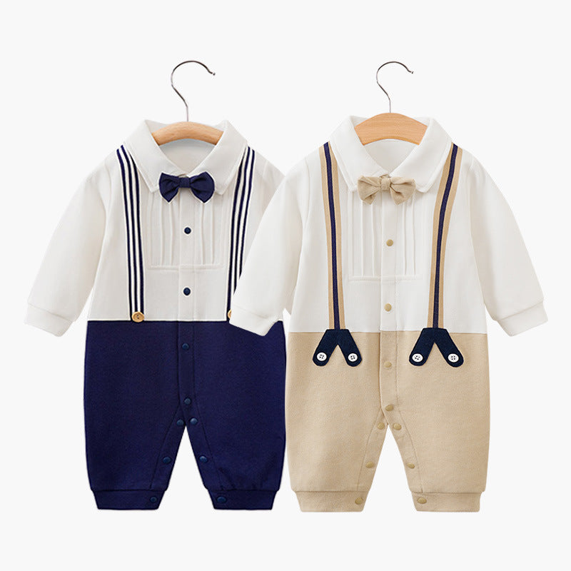Tutina Bimbo Elegante da Cerimonia per Neonato con Papillon