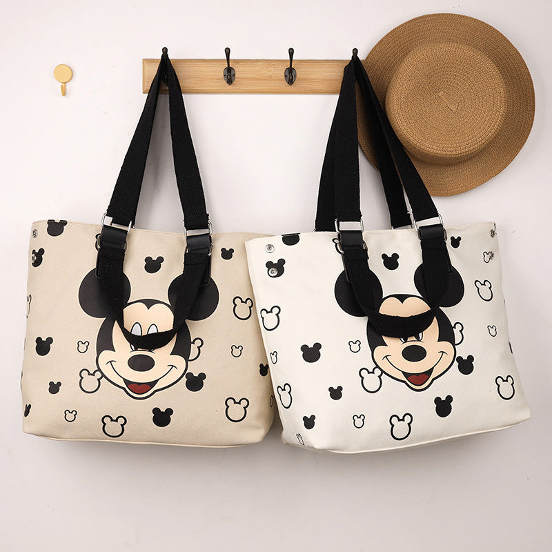 Borsa Shopper in Tela Stampa Mickey Mouse