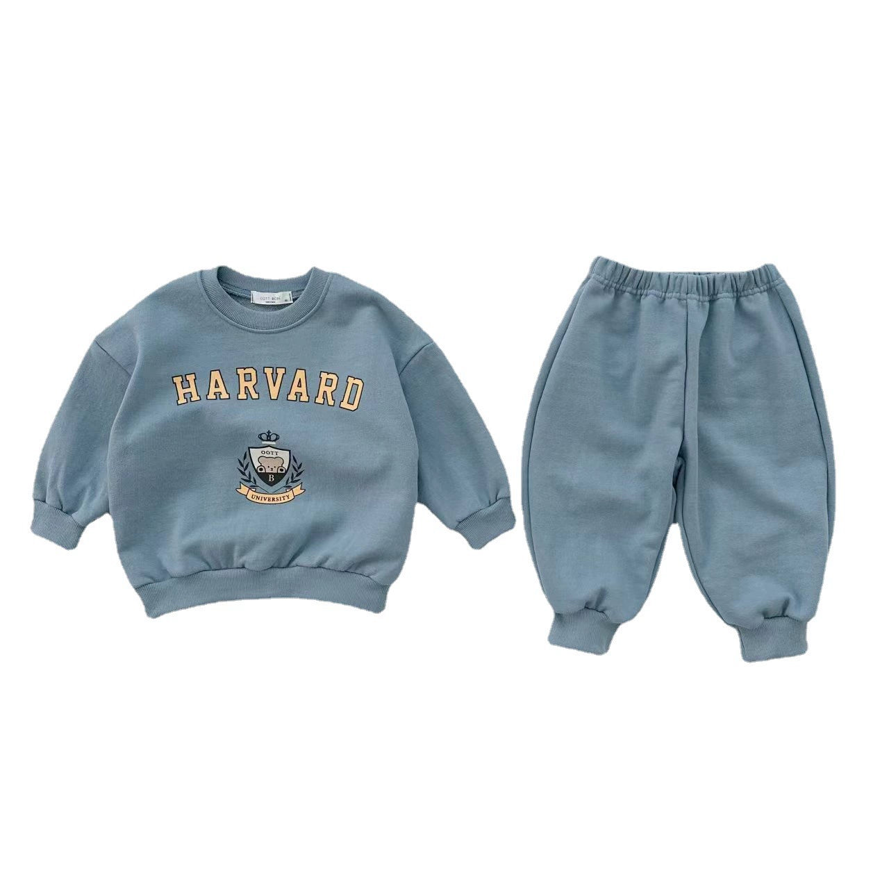 Completo Bimbo "Harvard" – Felpa + Pantaloni in Cotone