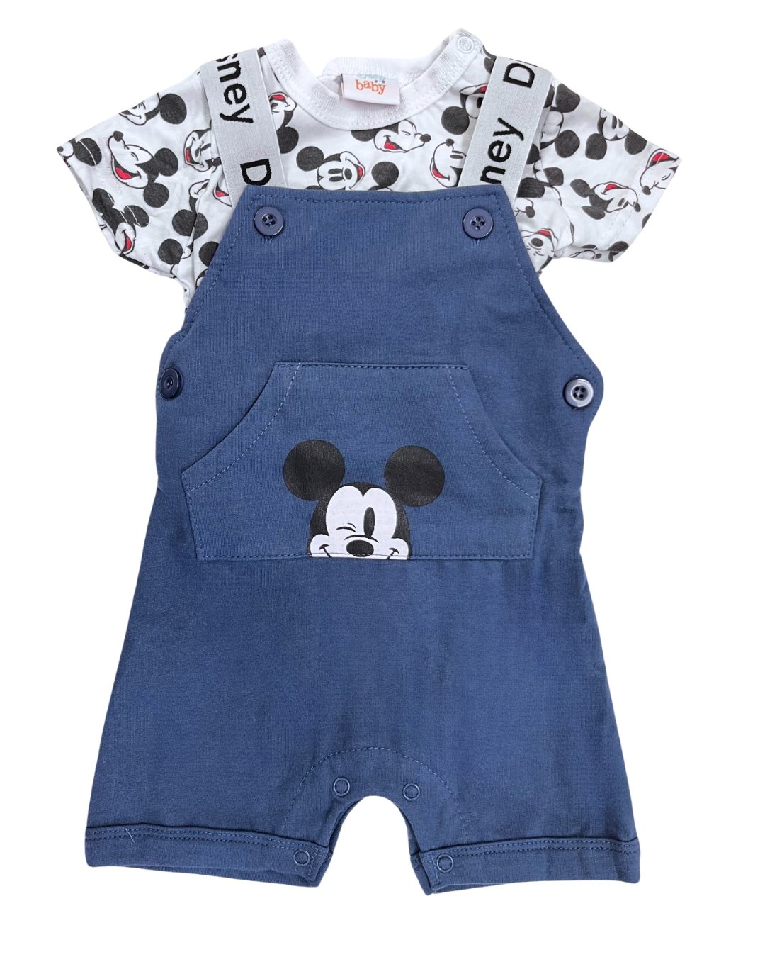 Salopette Neonato Disney Mickey T-Shirt e Salopette Mickey Mouse