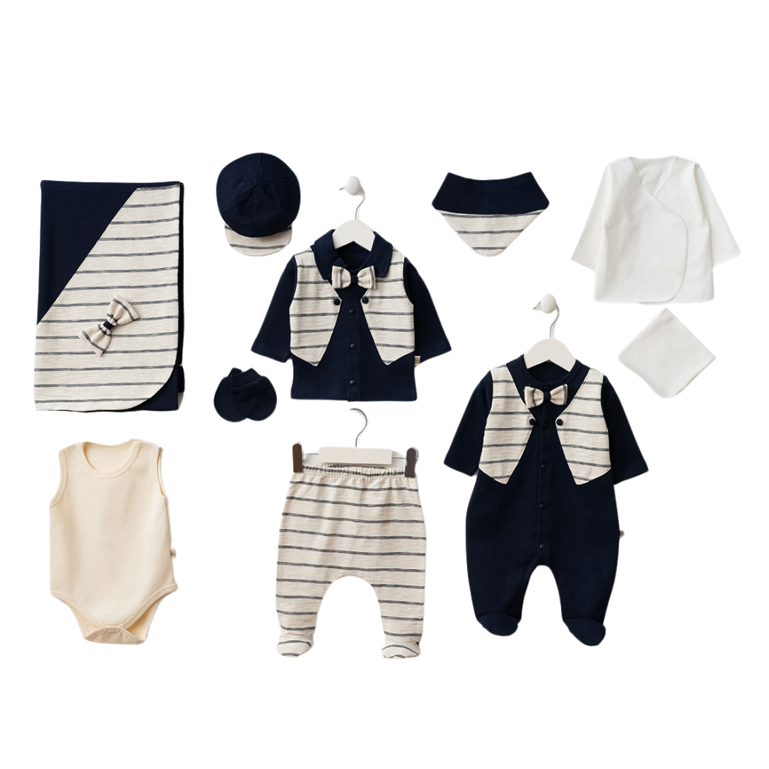 Conjunto de 10 piezas para niño de 0 a 3 meses de algodón cálido.