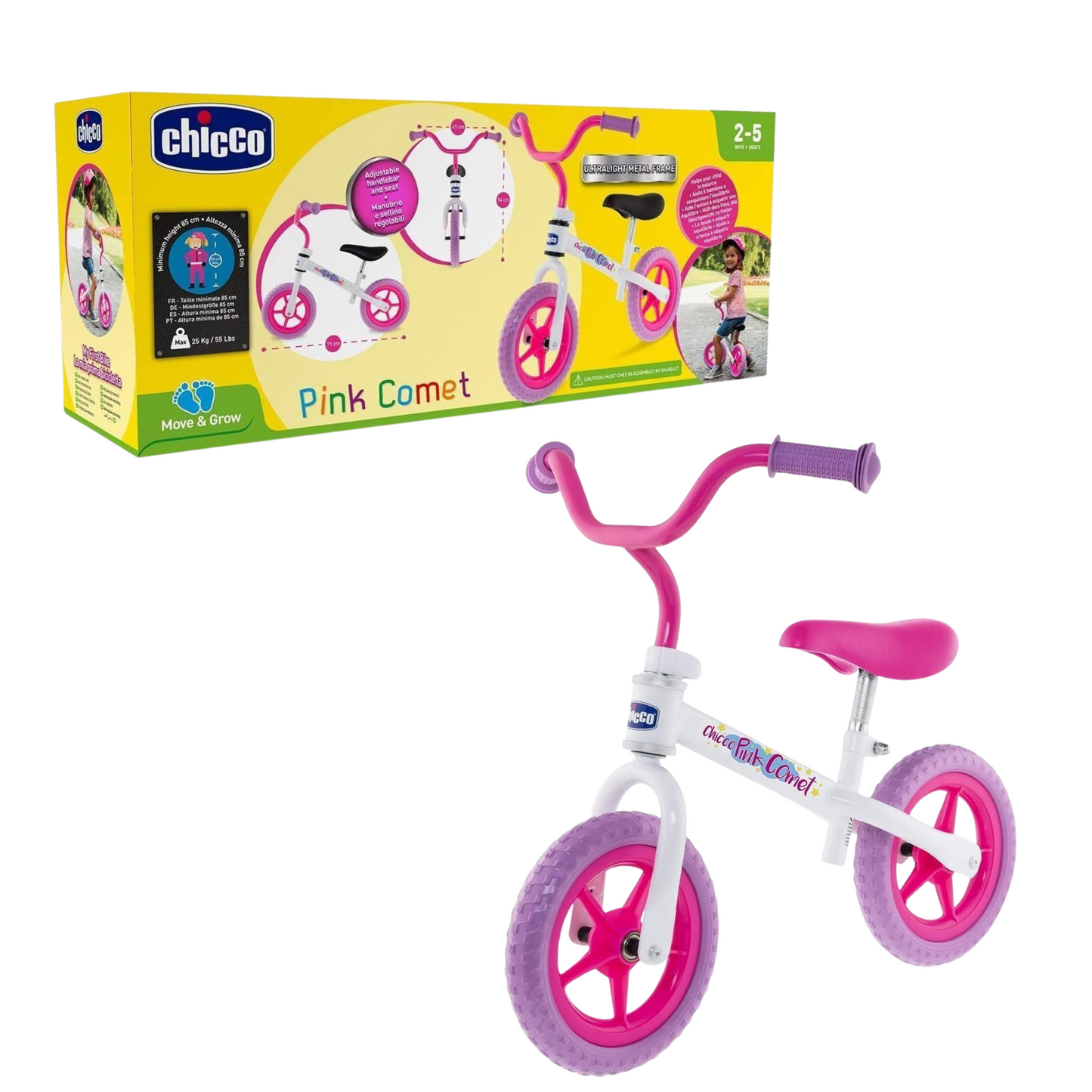 Bicicleta Chicco rosa 2-5 años