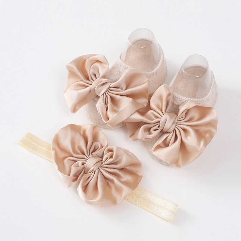 Set bimba scarpette con fascia e fiocco