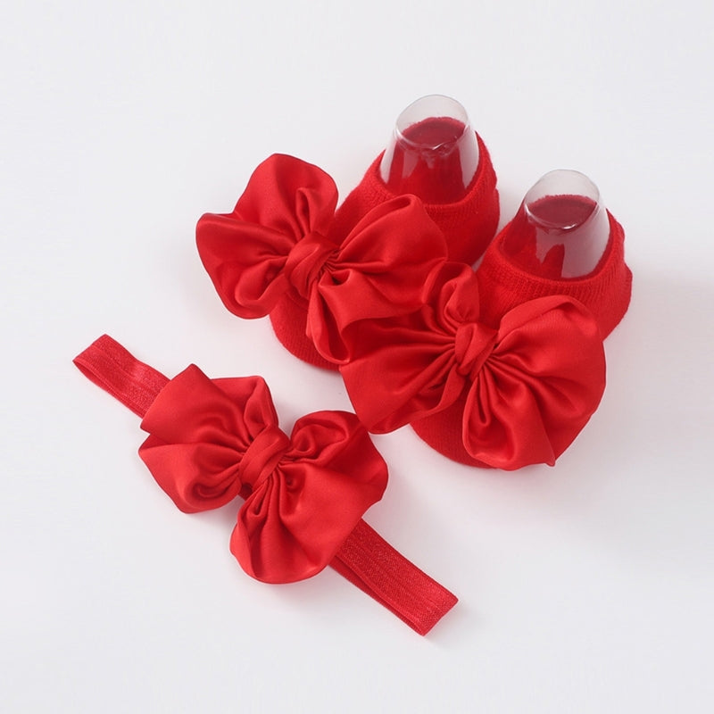 Set bimba scarpette con fascia e fiocco