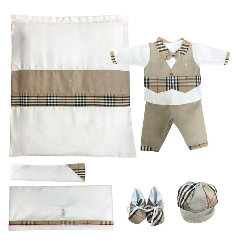 Canastilla de verano Johnny crema/marrón para niño