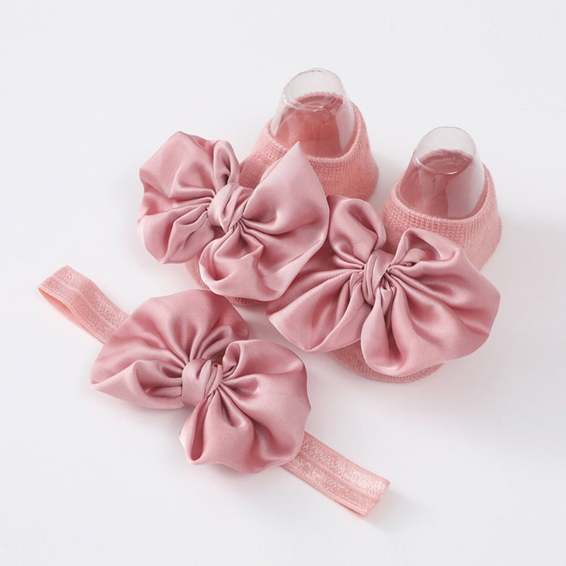 Set bimba scarpette con fascia e fiocco