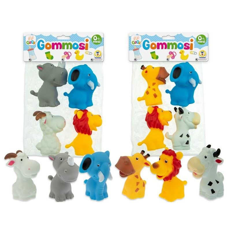 Animales de goma x 4