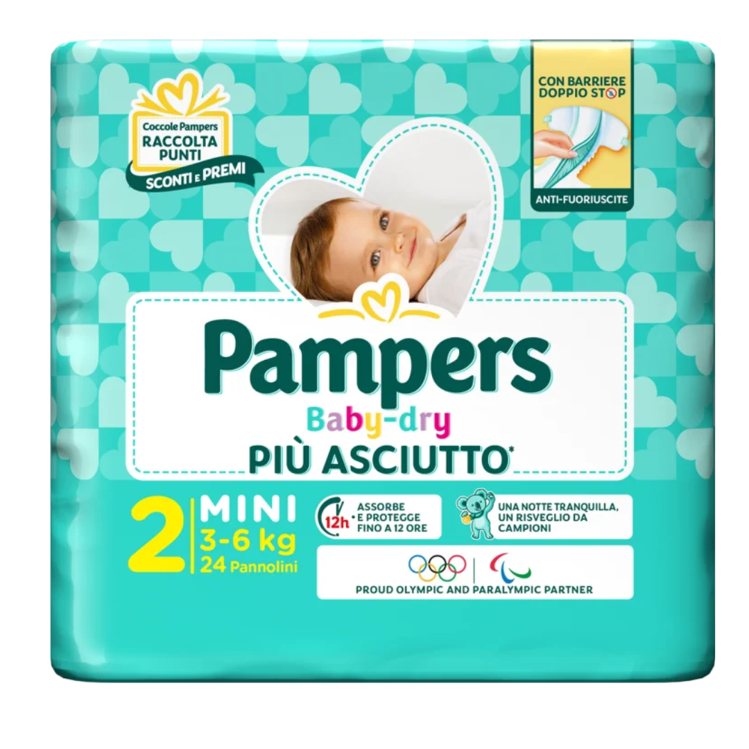 Couches sèches pour bébé Pampers 2 - 24 couches
