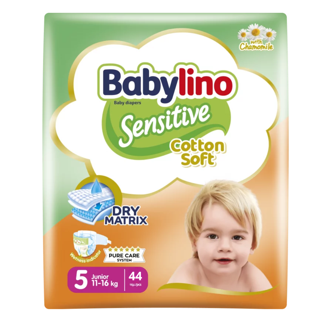 Couche Babylino sensible 5 11-16kg 44 pièces.