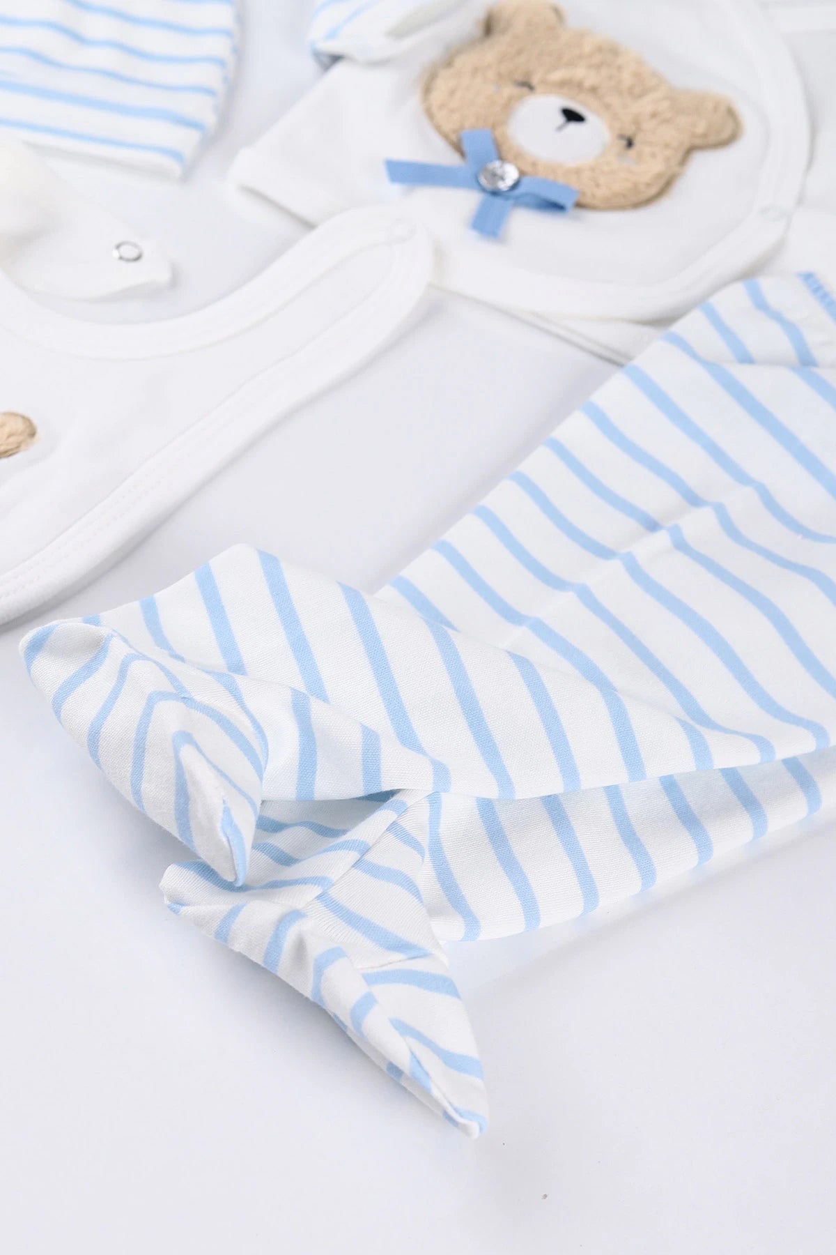 Set Neonato/ Bimbo in cotone - Completo 5 Pezzi con Orsetto Ricamato 🧸
