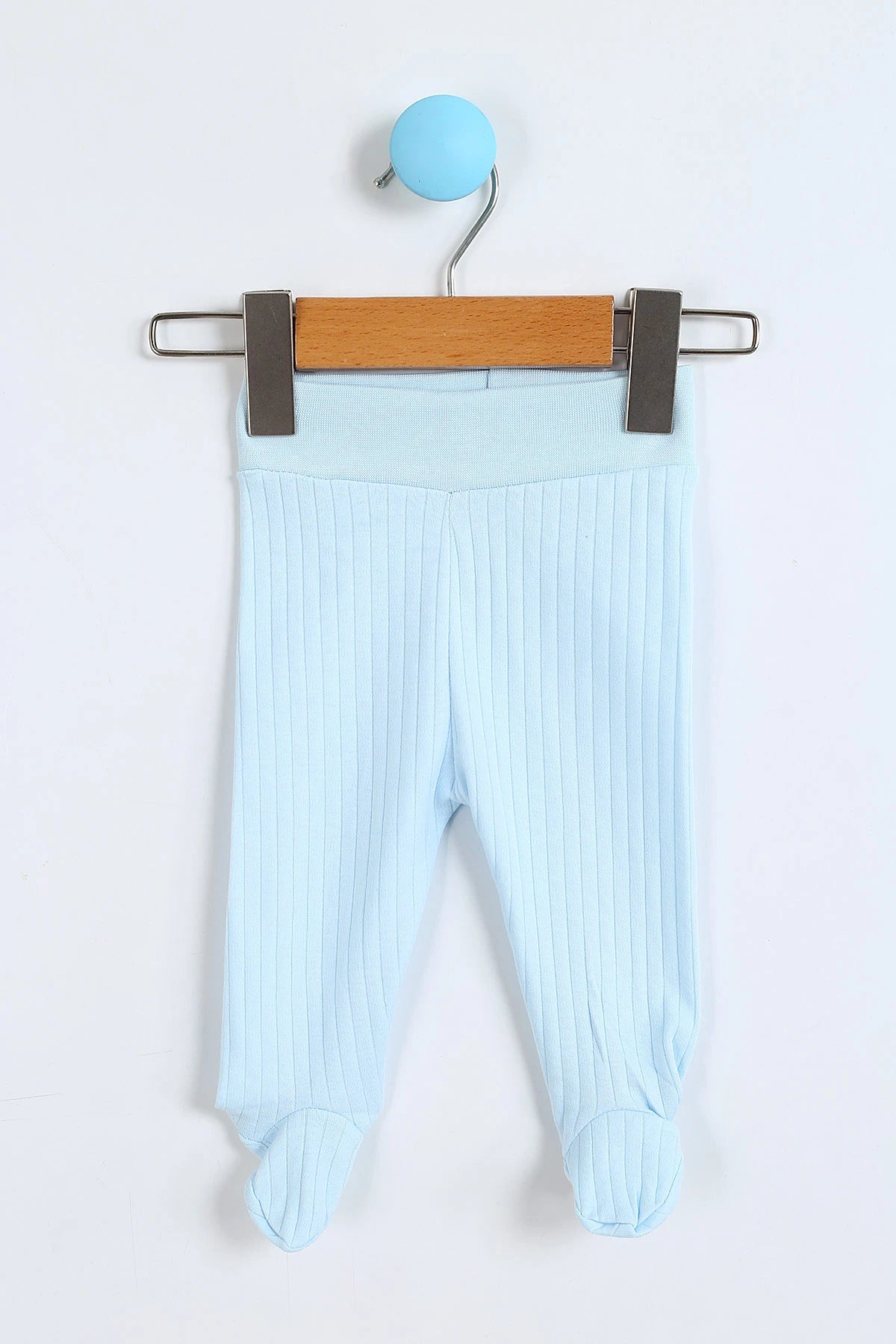 Set Neonato/ Bimbo "Orsetto Arcobaleno" Azzurro Cielo in Cotone
