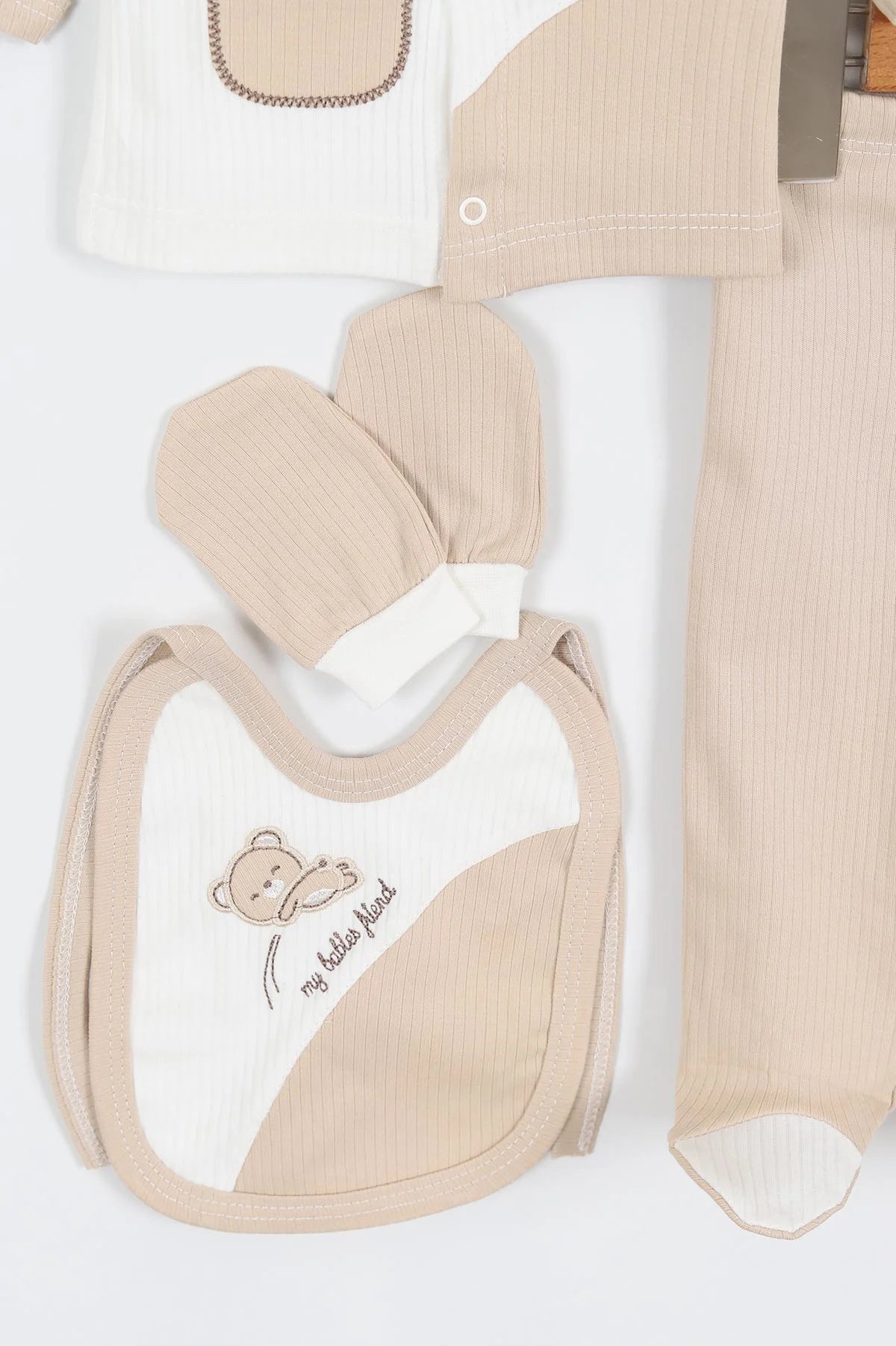 Set Nascita Neonato/ Bimbo 5 Pezzi – Orsetti con Papillon in Cotone
