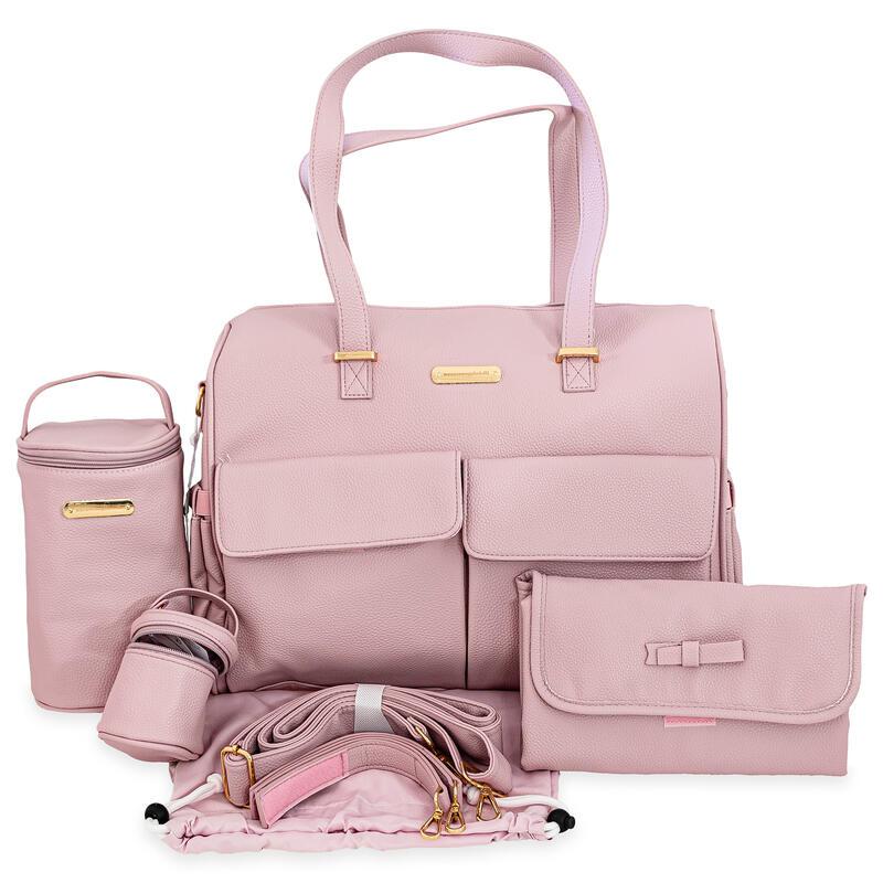 Bolso Nazareno Gabrielli rosa 7 piezas