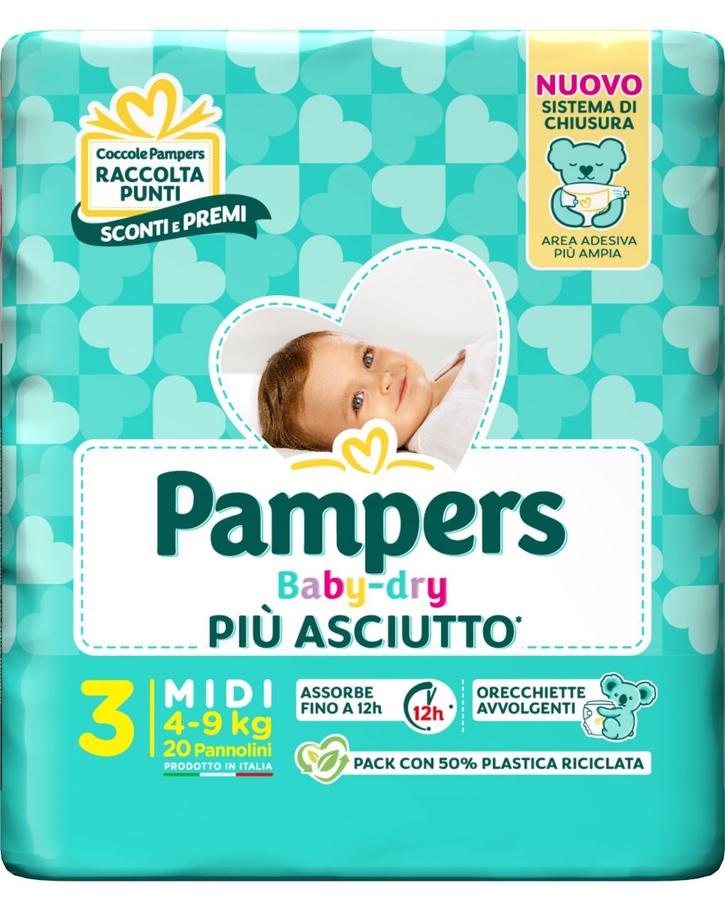 Pampers Baby dry 3 pañales talla 4/9 kg 20uds