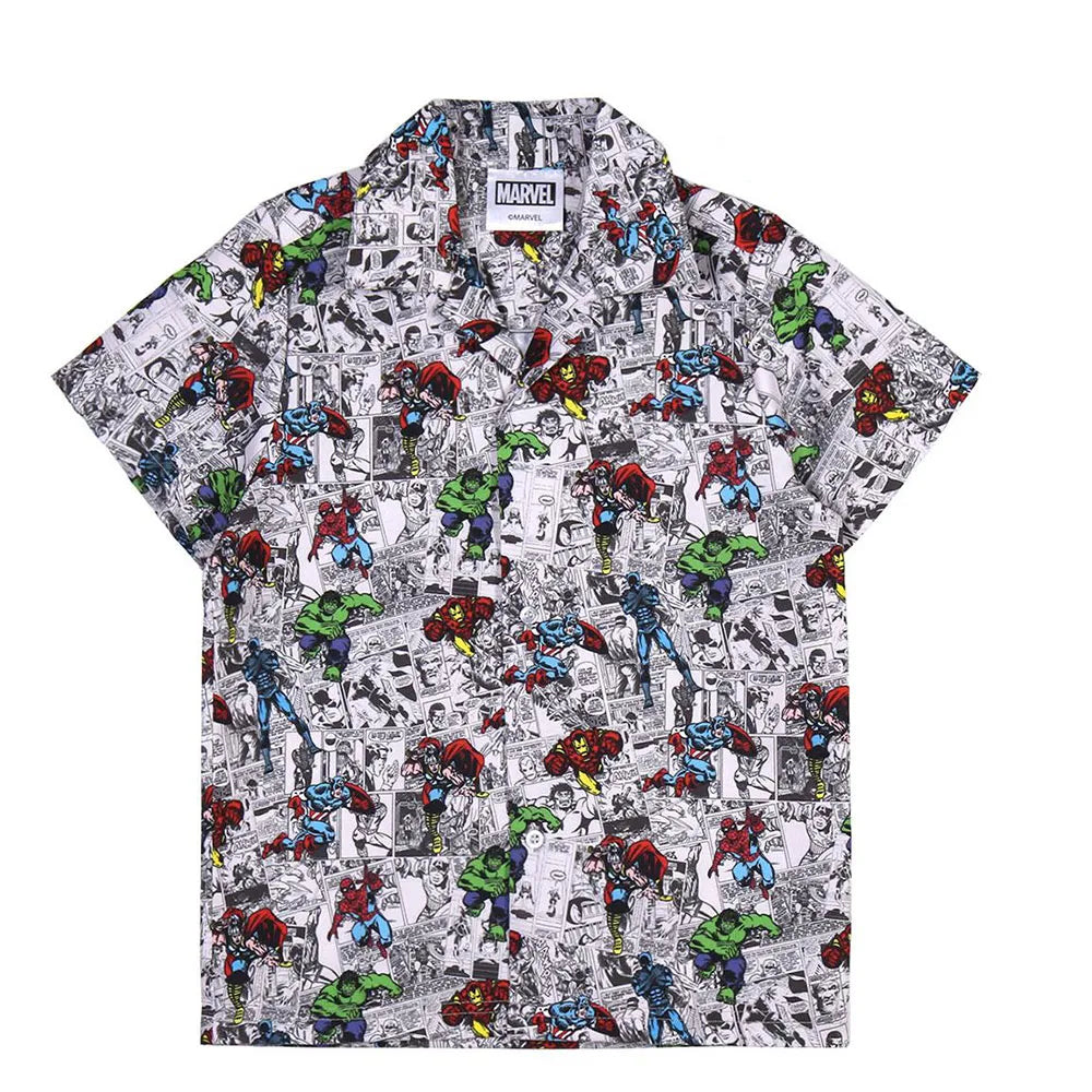 Chemise à manches courtes en coton Marvel