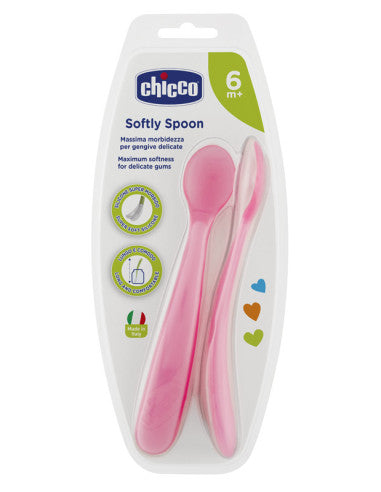 Cucchiai Chicco 6m+ rosa, 2 pezzi