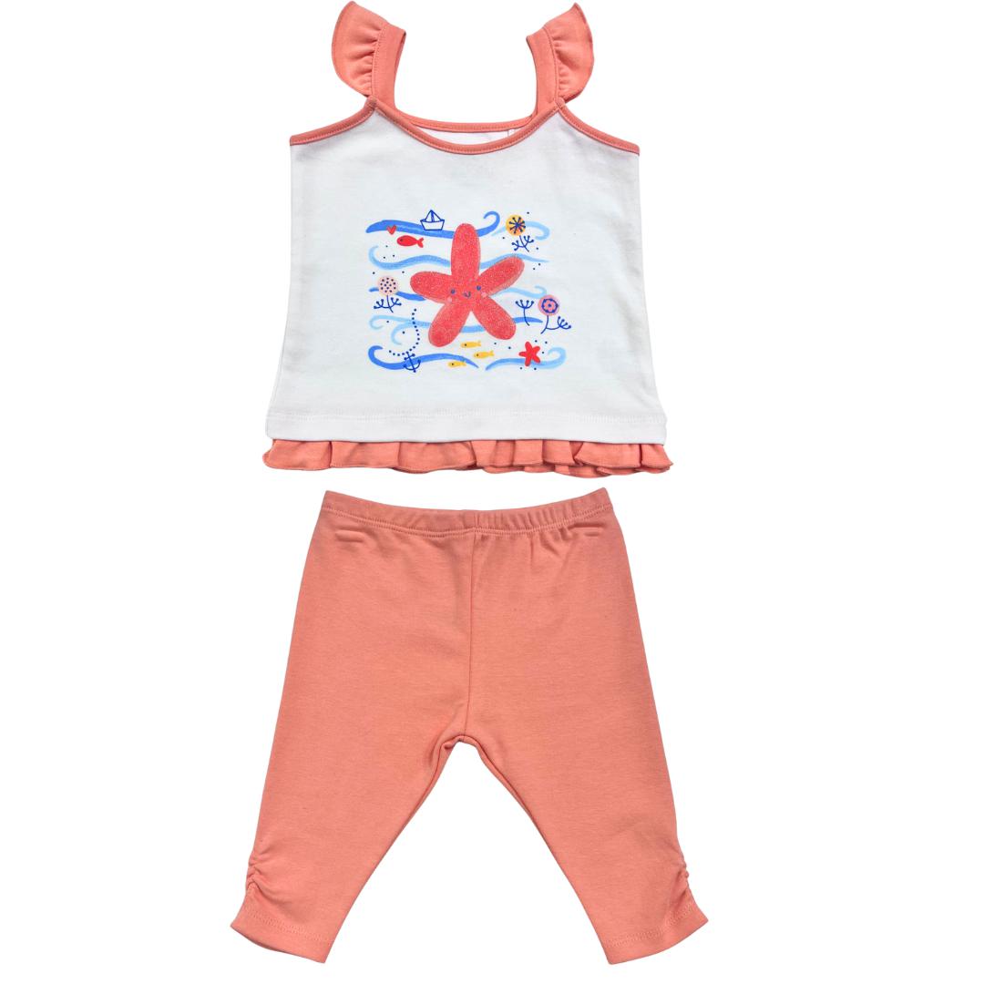Ensemble 2 pièces fille Fs baby orange été